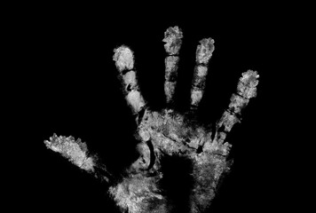 full Hand print with cocaine powder