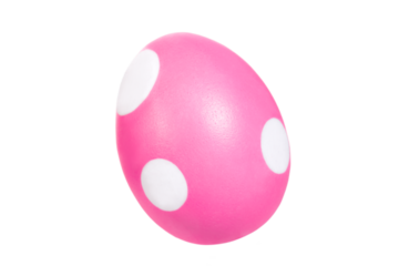 Easter egg, pink or rose colored with white dots, cutout
