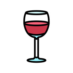 beverage wine glass color icon vector. beverage wine glass sign. isolated symbol illustration