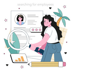 HR manager concept. Idea of recruitment and employee effectiveness