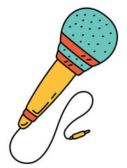 Microphone sketch. Podcast or music item. Hand drawn icon