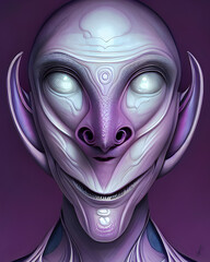 Fototapeta na wymiar Artistic concept painting of alien character, background 3d illustration.