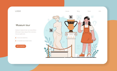History of art school education web banner or landing page
