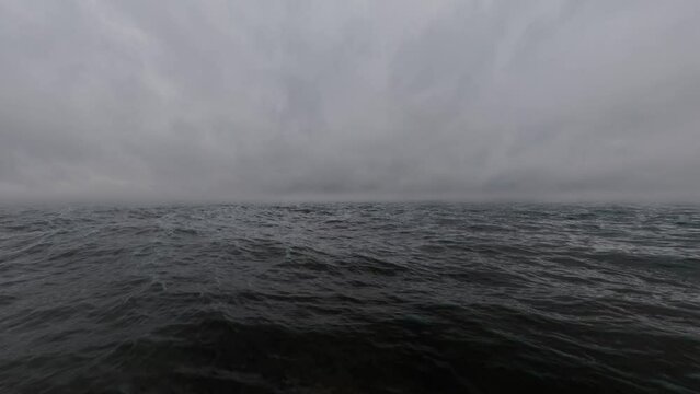 Calm Overcast Ocean Background Loop 4K