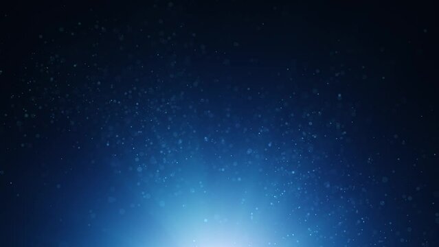 Small blured dots looped motion on blue copy space animation background.
