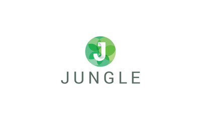 Letter J green jungle creative company logo