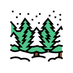 Obraz premium landscape winter color icon vector. landscape winter sign. isolated symbol illustration