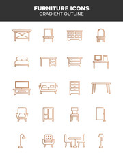 furniture icons set