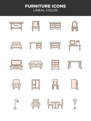 furniture icons set