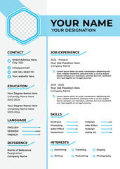 Modern minimalist simple resume, Elegant CV template