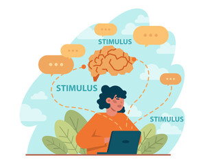 Stimulus concept. Character motivation boost, moving forward