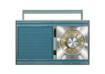 Vintage portable radio isolated.