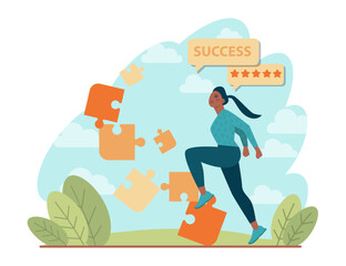 Way to success. Business or personal development journey. Self-growth