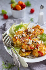 Kartoffelpuffer mit Feta und Tomaten