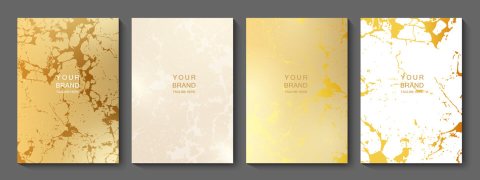 Gold Marble cover design set. modern abstract line pattern in luxury gold color. Luxury golden line vector layout for business background, certificate, invitation, brochure, template