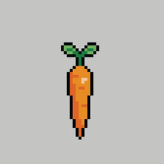 Carrot vector illustration in pixel art