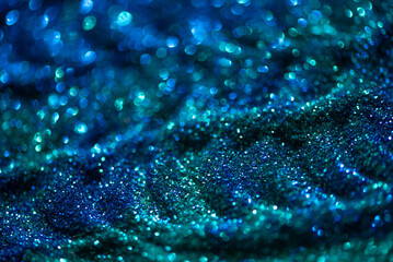 Shiny blue turquoise glitter textured background