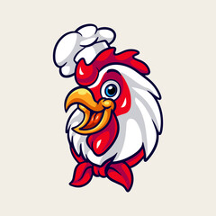 Chicken chef mascot logo design