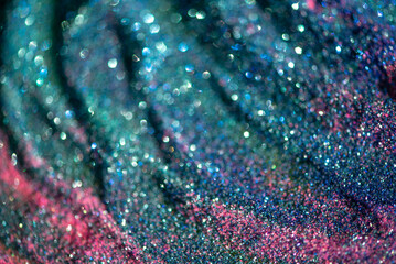 Shiny blue turquoise multicolored glitter textured background