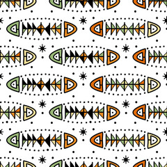 Abstract vector ethnic art. Decorative shape nature ornamental seamless pattern. Beautiful doodle art pattern. Zentagle style. Ethnic Indian pattern