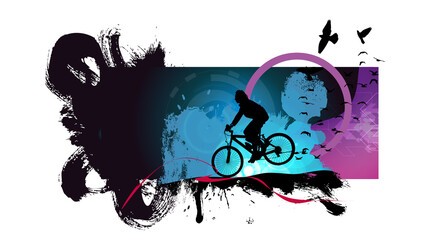 Obraz na płótnie Canvas Active young person riding a bmx