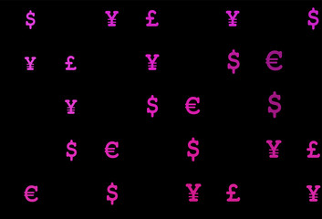 Fototapeta na wymiar Dark pink vector layout with banking symbols.