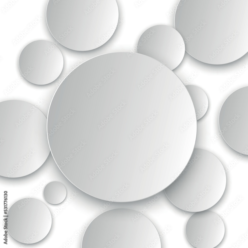 Poster white circulars background. soft geometric backdrop. neumorphism style vector illustration. abstract