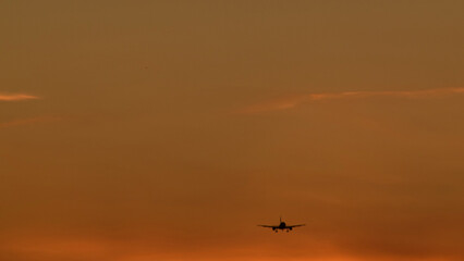 Avión, paisaje, horizonte