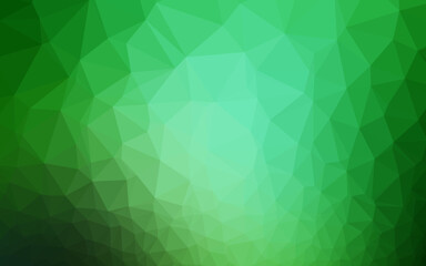 Light Green vector shining triangular background.