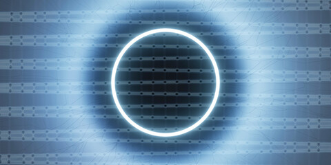 high tech circle technology background modern light pipe light circle background 3D illustration