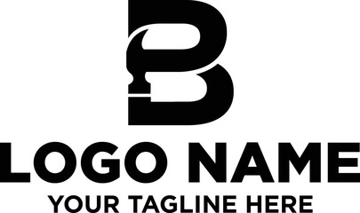 Letter-B-Hammer-Logo-design-vector