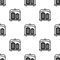Hotel Luggage Cart Icon Seamless Pattern Y_2207002