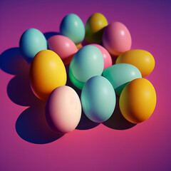 Beautiful colorful Easter eggs. Happy Easter	