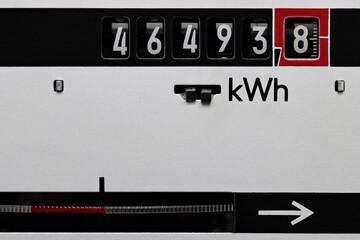 analogue electric meter in private household - obrazy, fototapety, plakaty