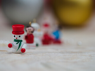 small dolls and christmas balls