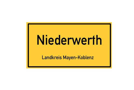 Isolated German city limit sign of Niederwerth located in Rheinland-Pfalz