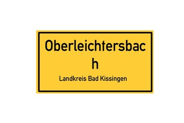 Isolated German city limit sign of Oberleichtersbach located in Bayern