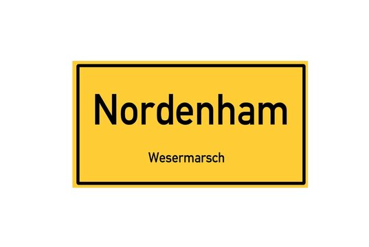 Isolated German city limit sign of Nordenham located in Niedersachsen