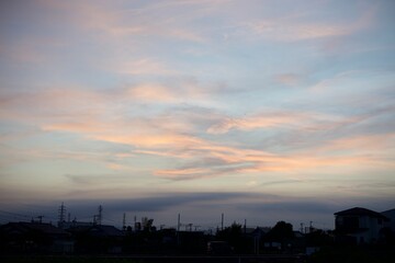sunset in the city