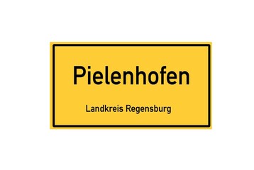 Isolated German city limit sign of Pielenhofen located in Bayern