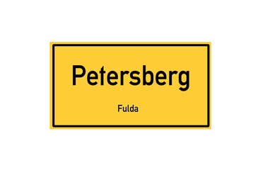 Isolated German city limit sign of Petersberg located in Hessen