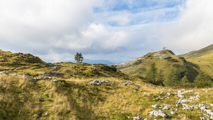 Fototapeta na wymiar Idyllic and beautiful mountain landscape in the mountains of Austria