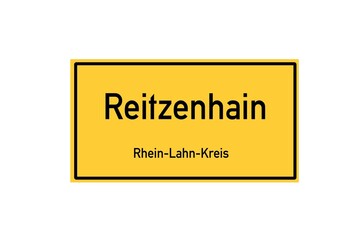 Isolated German city limit sign of Reitzenhain located in Rheinland-Pfalz