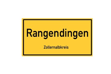 Isolated German city limit sign of Rangendingen located in Baden-W�rttemberg