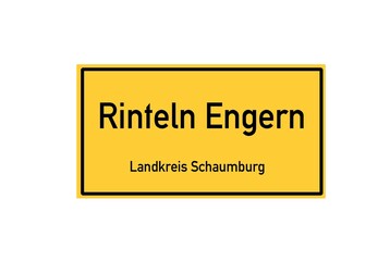 Isolated German city limit sign of Rinteln Engern located in Niedersachsen