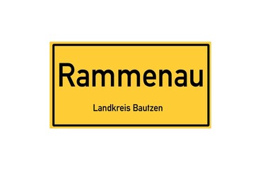 Isolated German city limit sign of Rammenau located in Sachsen