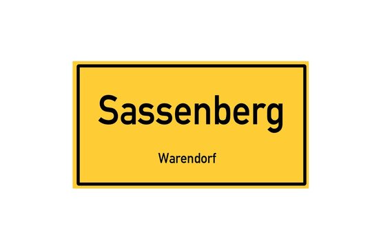 Isolated German city limit sign of Sassenberg located in Nordrhein-Westfalen
