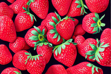 Strawberry Fresh red ripe mellow berry on white background. Realistic isolated illustration