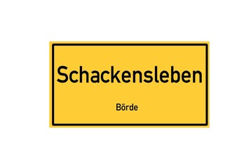 Isolated German city limit sign of Schackensleben located in Sachsen-Anhalt