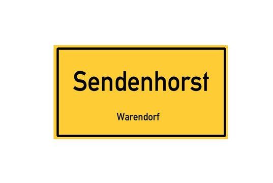 Isolated German city limit sign of Sendenhorst located in Nordrhein-Westfalen